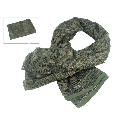 Unisex Camouflage Mesh Tactical Scarf for Outdoor Activities