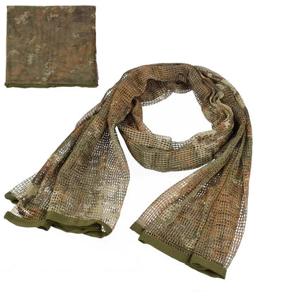 Unisex Camouflage Mesh Tactical Scarf for Outdoor Activities