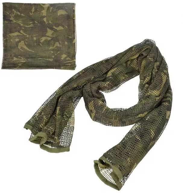 Unisex Camouflage Mesh Tactical Scarf for Outdoor Activities