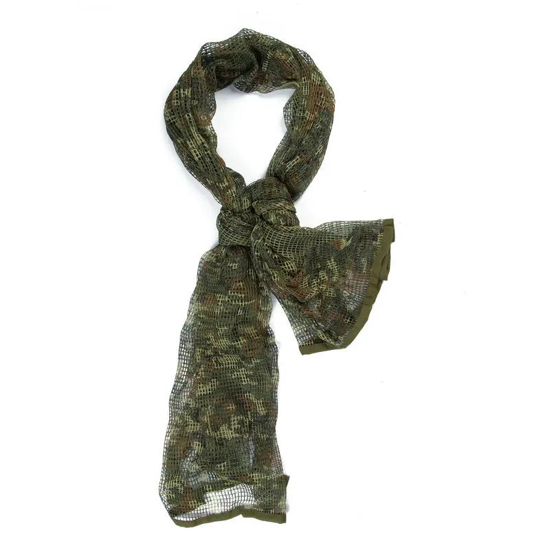 Unisex Camouflage Mesh Tactical Scarf for Outdoor Activities