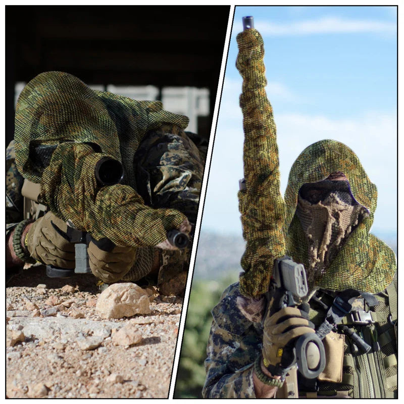 Unisex Camouflage Mesh Tactical Scarf for Outdoor Activities