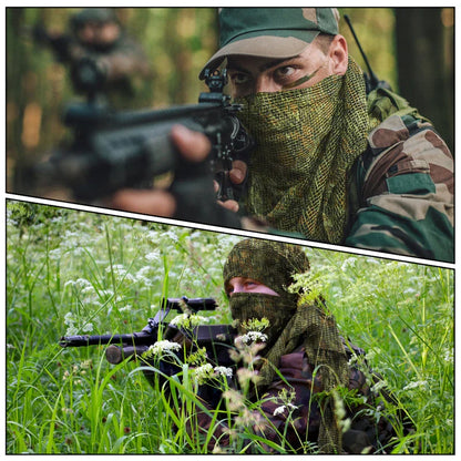 Unisex Camouflage Mesh Tactical Scarf for Outdoor Activities