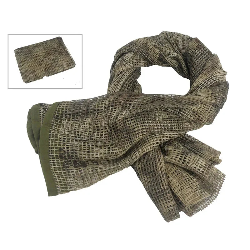 Unisex Camouflage Mesh Tactical Scarf for Outdoor Activities
