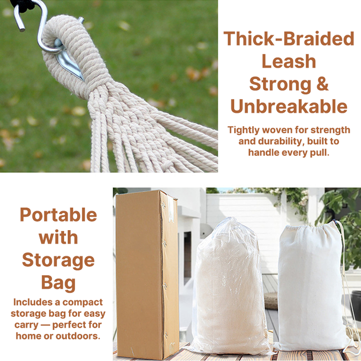 Unisex canvas hammock for camping, featuring robust wooden posts and an anti-rollover safety design