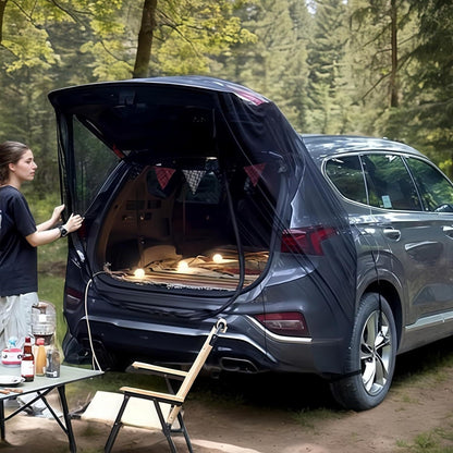 Car camping mosquito net, universal fit for SUV trunks, durable mesh, essential outdoor gear for insect-free nights