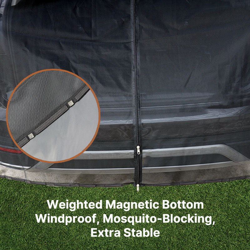 Vehicle accessory: Car camping trunk mosquito net, black fabric, perfect for road trips and SUV insect protection