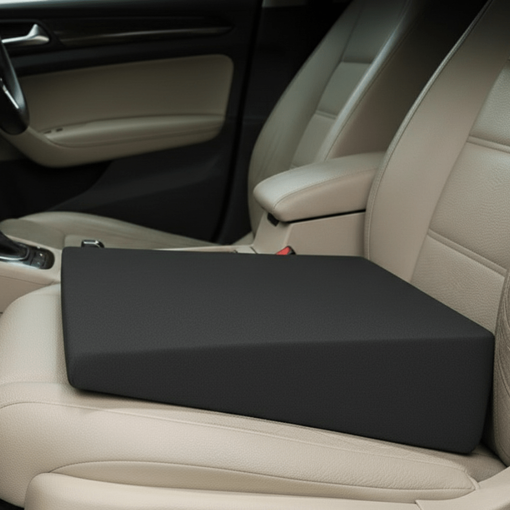 Unisex car seat booster cushion. Memory foam for height, driving comfort, & posture support on long drives.