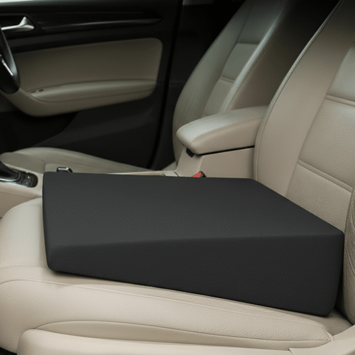 Unisex car seat booster cushion. Memory foam for height, driving comfort, & posture support on long drives.