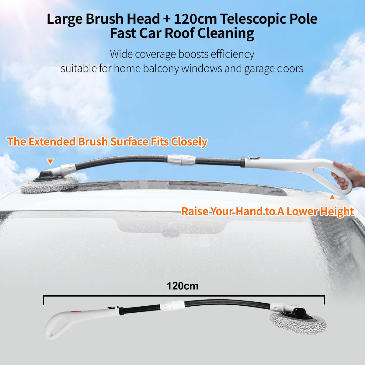 Unisex car wash kit with detachable chenille mop head, perfect for scratch-free vehicle care.