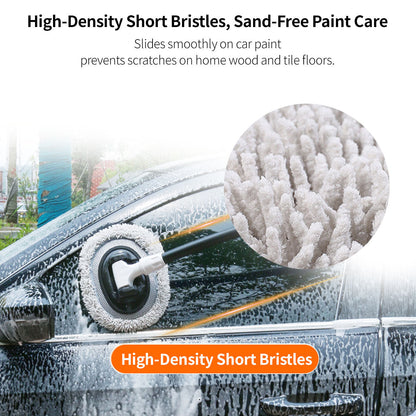 Auto detailing car wash mop with adjustable ergonomic handle, soft chenille for a pristine finish.