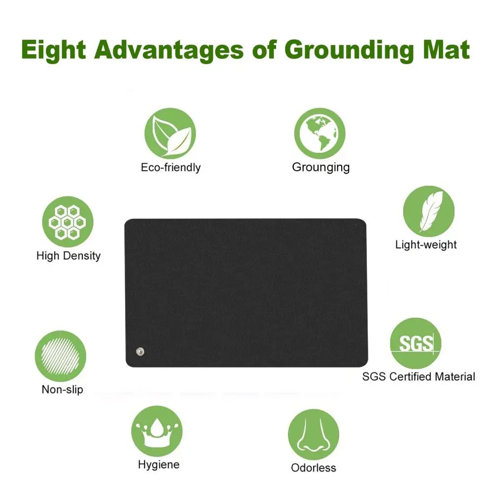 Compact grounding mat earthing pad, ideal for travel or home, supporting natural health and energy.