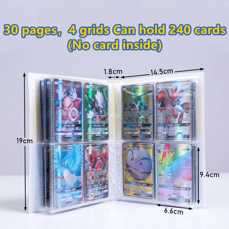 Securely store 240 collectible game cards in this protective PVC card album binder.