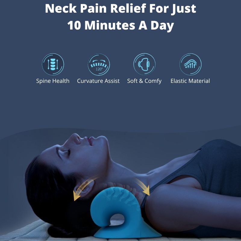Full cervical support pillow for neck pain relief, spine alignment, and muscle relaxation.