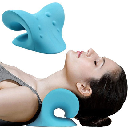 Ergonomic polyurethane cervical pillow for neck pain relief, chiropractic traction, & support.