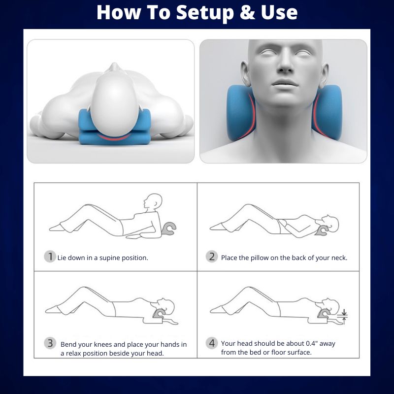 Cervical spine alignment device for neck support, pain relief therapy, & posture correction.