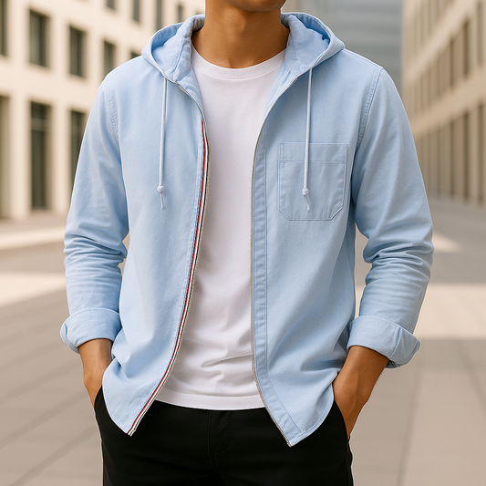 Unisex Chelsea lightweight zip-front hoodie shirt, perfect for everyday comfortable wear.