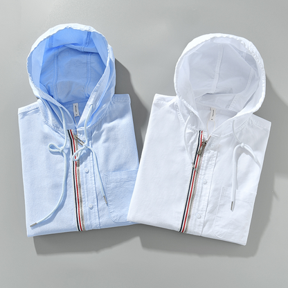 Back view of unisex Chelsea lightweight casual hoodie shirt, relaxed fit for everyday comfort.
