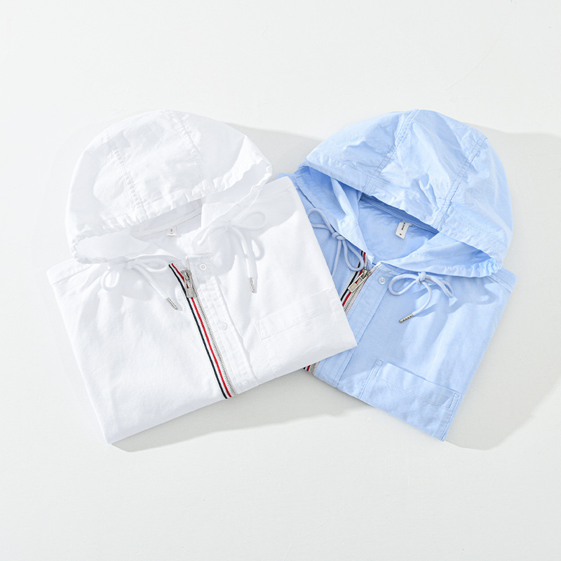 Close-up of lightweight fabric on a unisex Chelsea casual hoodie shirt, comfortable and modern.