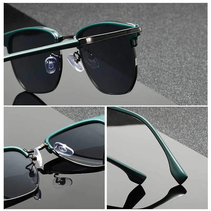 Unisex Classic Clubmaster sunglasses, full UV protection. Essential, stylish, scratch-resistant summer eyewear.