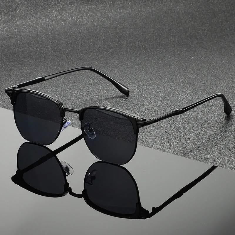 Fashionable Clubmaster shades, perfect unisex accessory with ultimate UV protection.