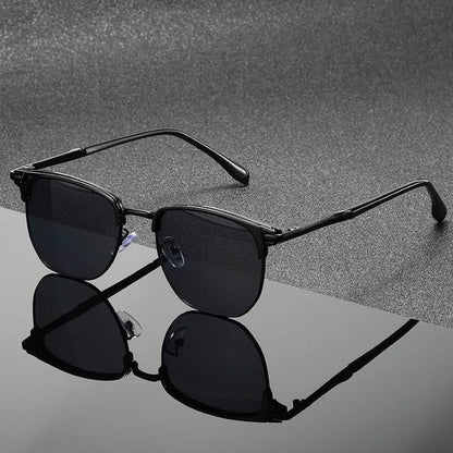 Fashionable Clubmaster shades, perfect unisex accessory with ultimate UV protection.