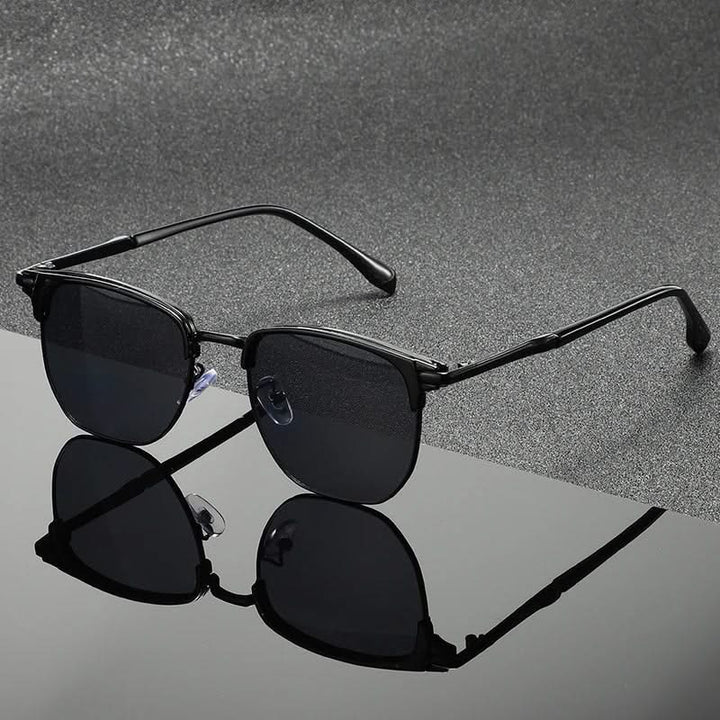 Fashionable Clubmaster shades, perfect unisex accessory with ultimate UV protection.