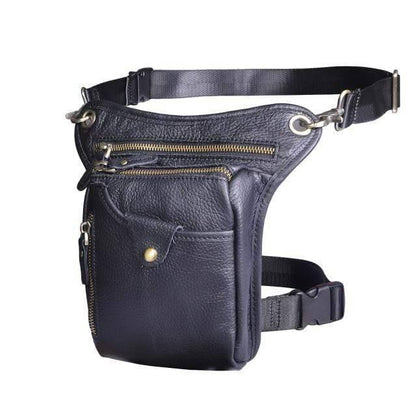 Interior view of unisex leather shoulder bag, showing spacious compartment for essentials