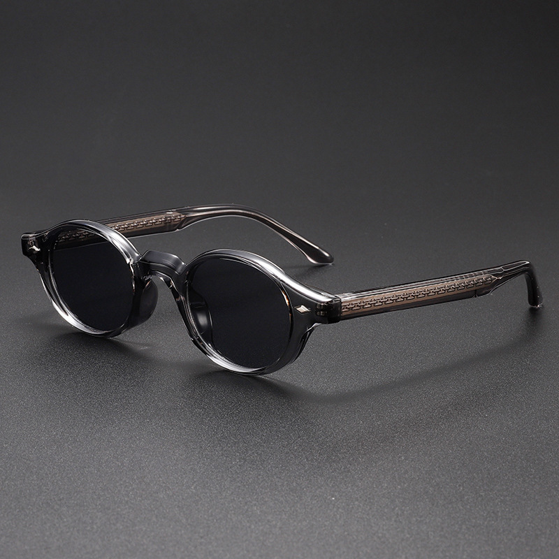 Unisex Classic Retro Sunglasses with UV400 protection, featuring dark tinted oval lenses and durable acetate frame.