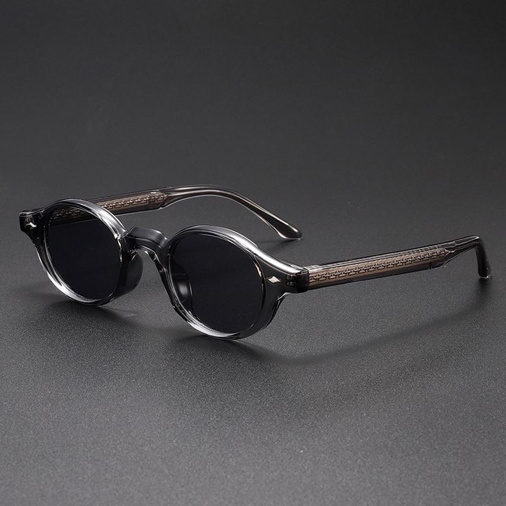 Unisex Classic Retro Sunglasses with UV400 protection, featuring dark tinted oval lenses and durable acetate frame.