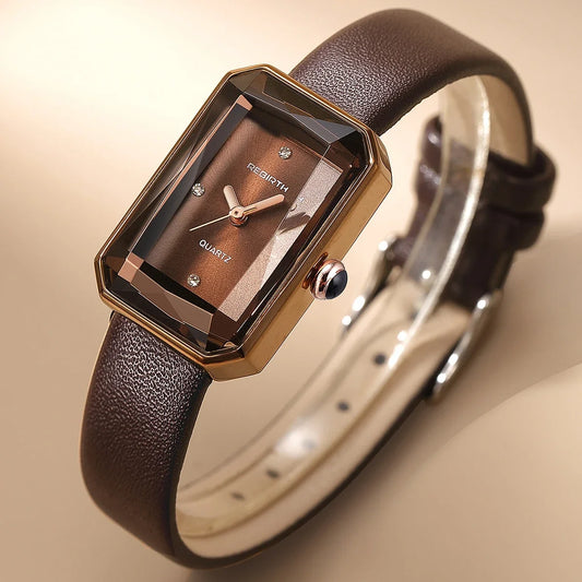 Unisex Classic Slim Quartz Watch with elegant rectangular face for everyday wear.