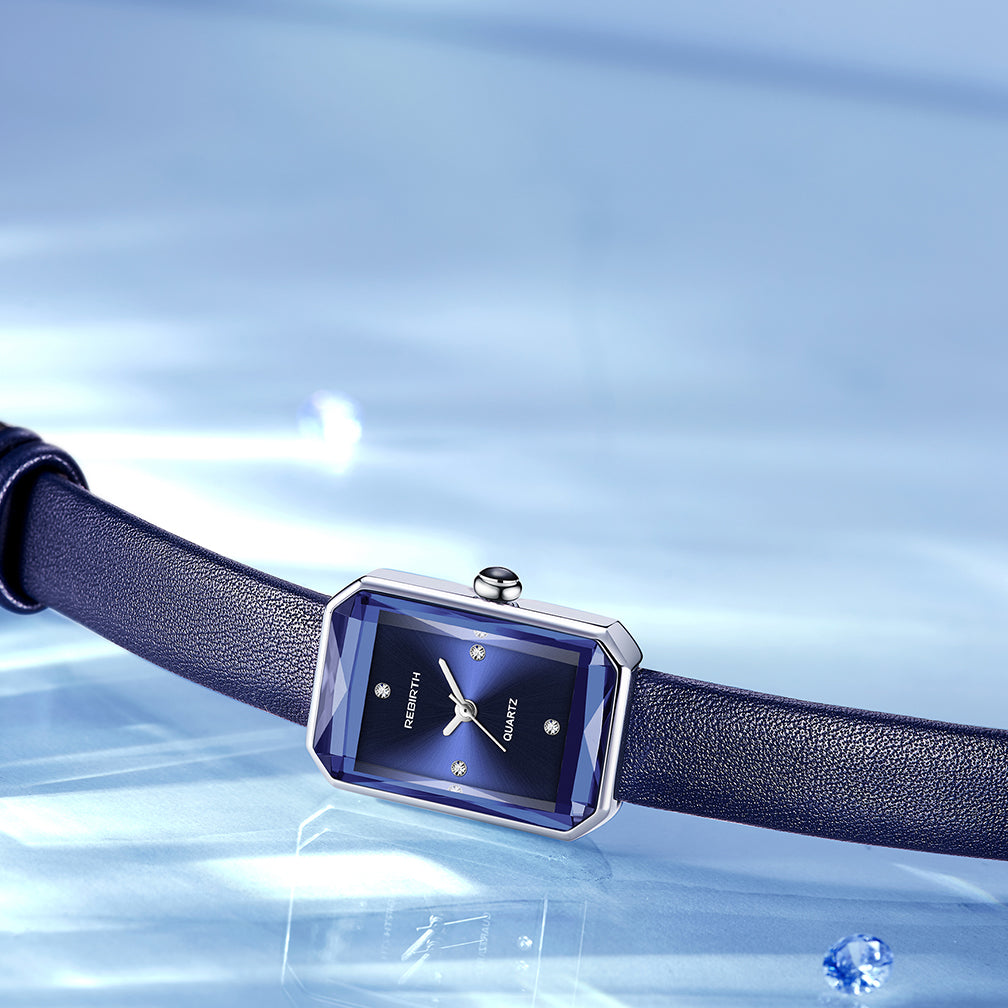 Precise Quartz movement in a classic slim rectangular unisex watch, ideal for daily wear.