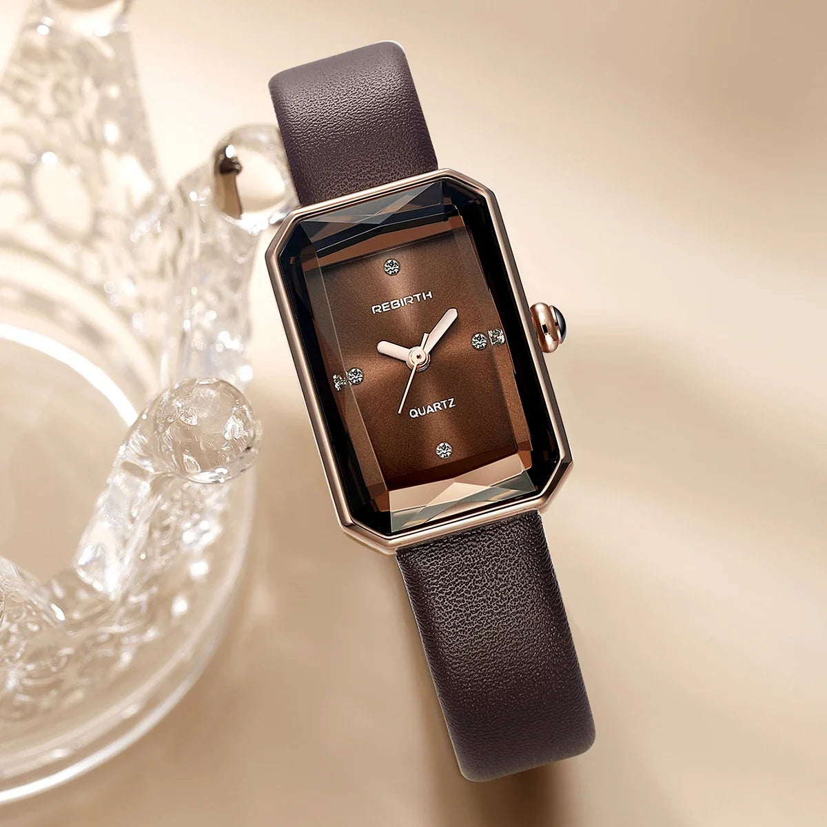 Sophisticated chocolate brown Classic Slim Quartz Wristwatch, an elegant everyday timepiece.
