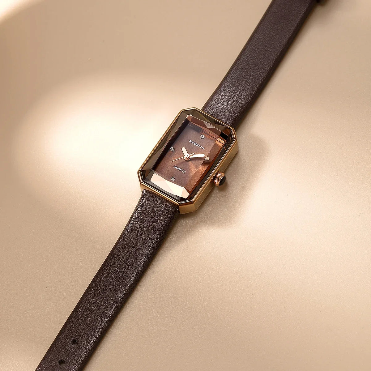 Piano black rectangular Slim Quartz Watch, a sleek unisex accessory for classic style.