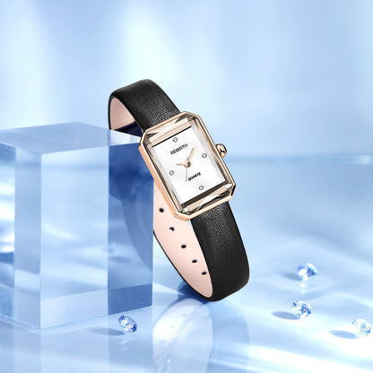 Frost blue Classic Slim Quartz Timepiece, an elegant everyday rectangular wristwatch.