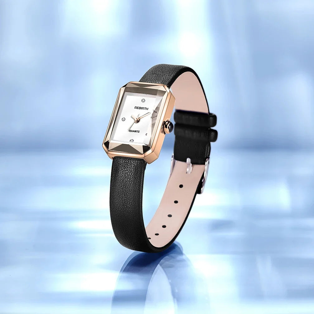 Ultra-slim rectangular Classic Quartz Watch, a sleek and sophisticated unisex accessory.
