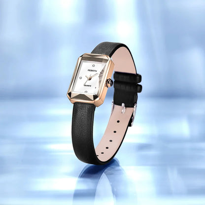 Ultra-slim rectangular Classic Quartz Watch, a sleek and sophisticated unisex accessory.