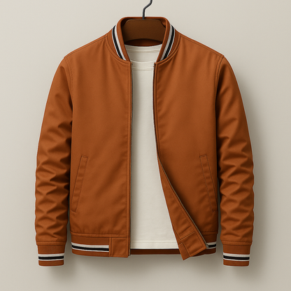 Timeless classic unisex varsity bomber jacket, a versatile piece of casual outerwear for everyday style.