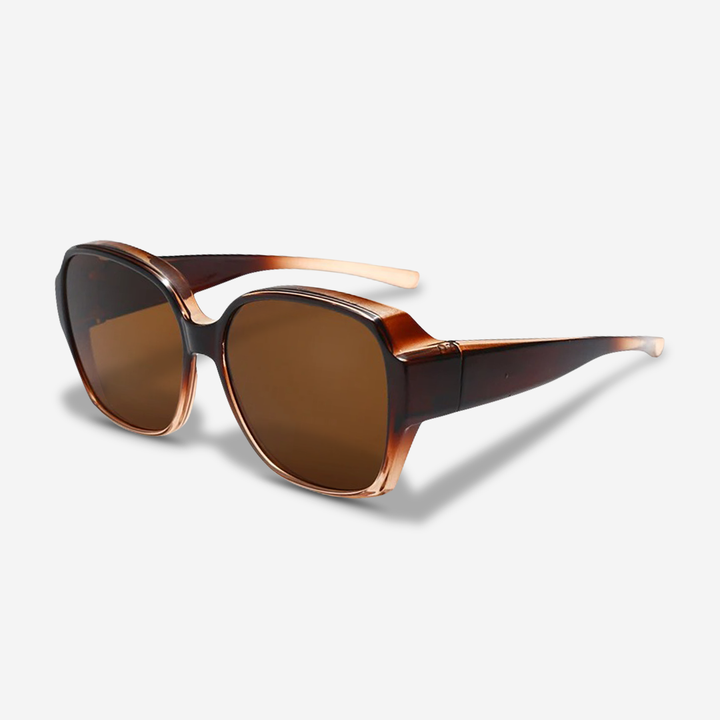 Stylish unisex clip-on shades instantly transform prescription glasses into polarized sunglasses for clarity.