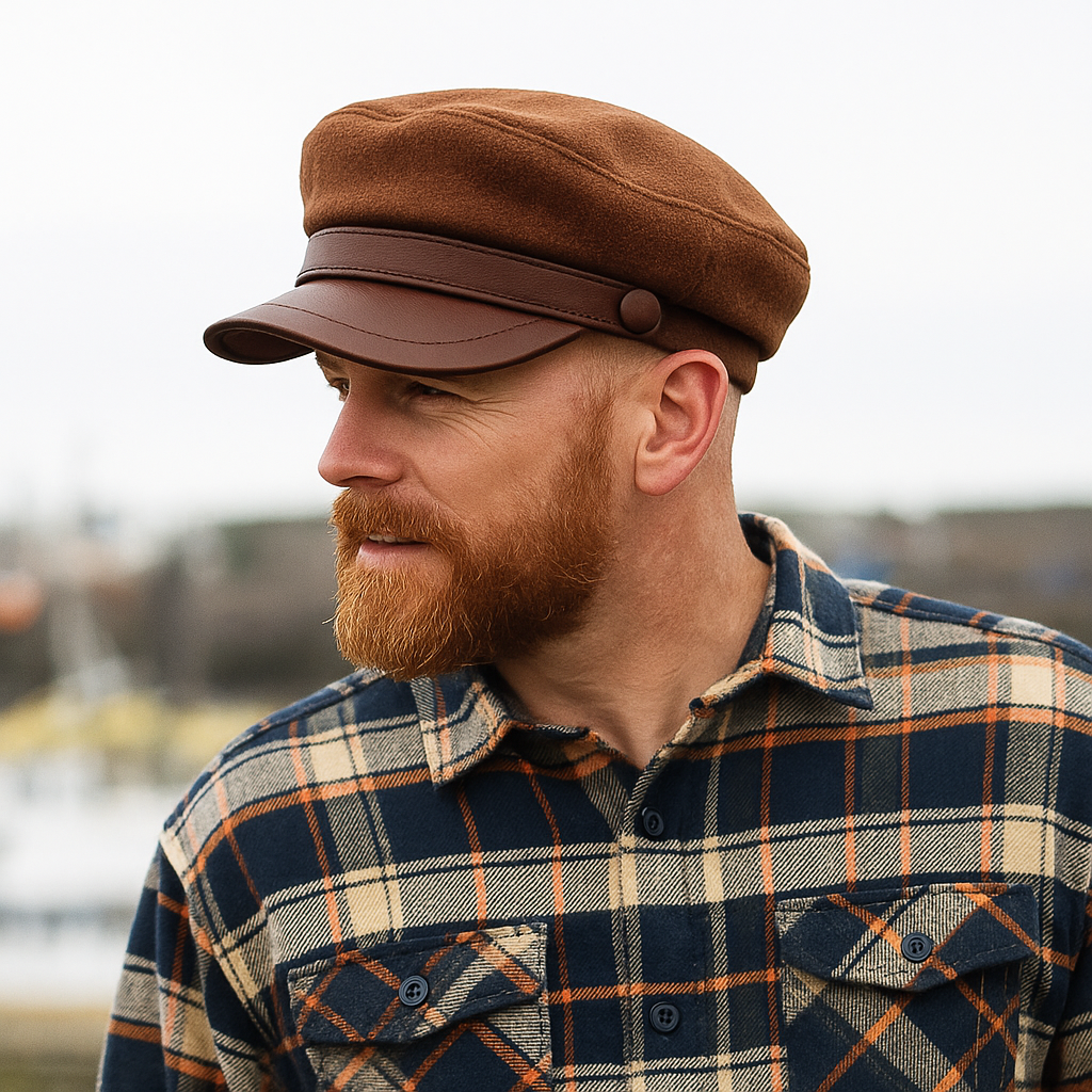 Black European Fisherman Cap, a stylish unisex accessory for coastal fashion and casual wear.