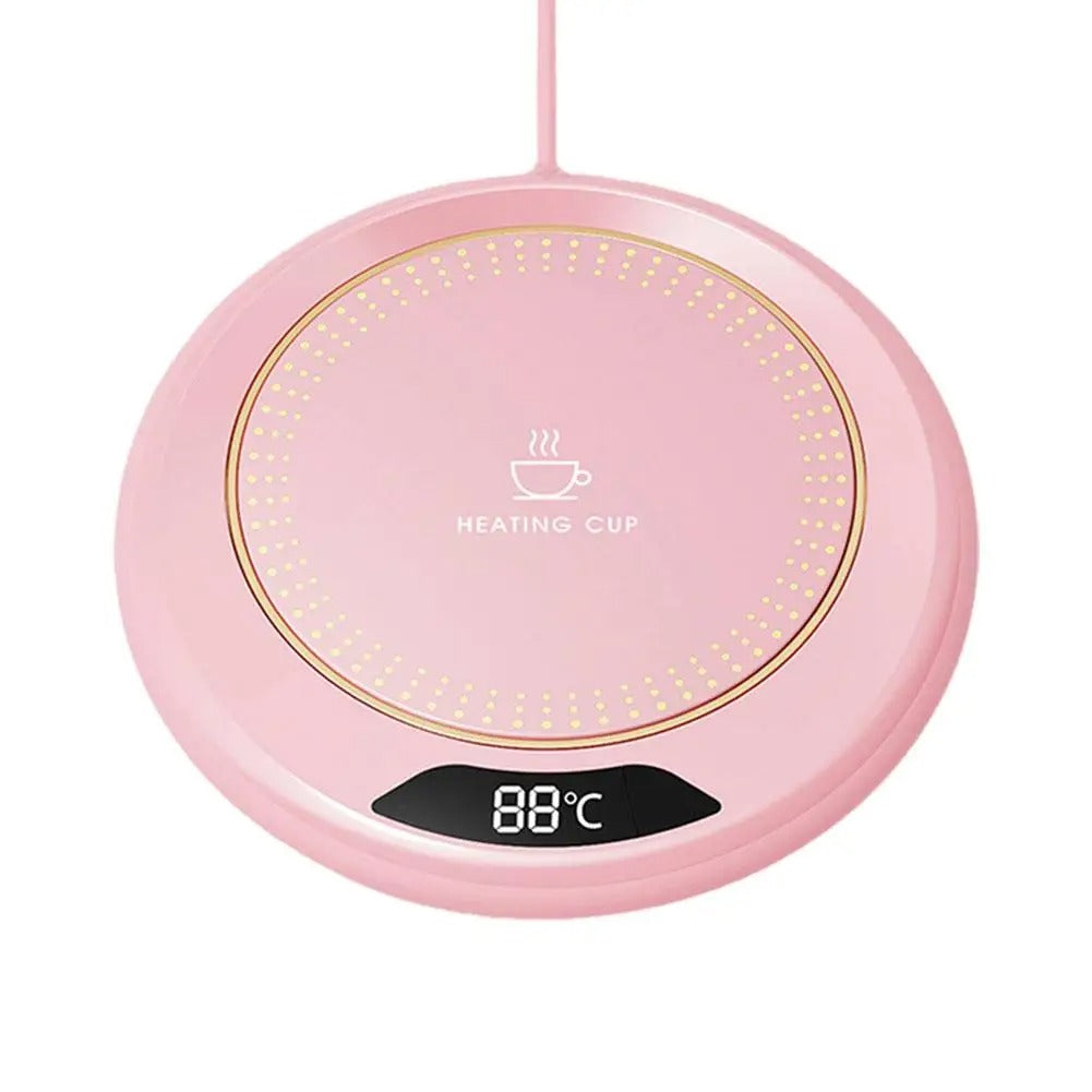 Sleek drink warmer, a perfect home office desk accessory for all hot beverage lovers.