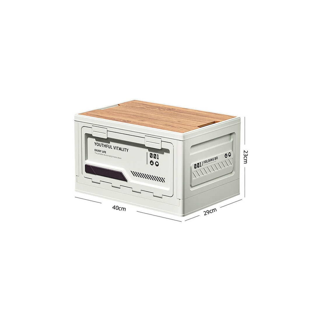 Heavy-duty collapsible storage with table top, an essential for camping gear & trunk organization