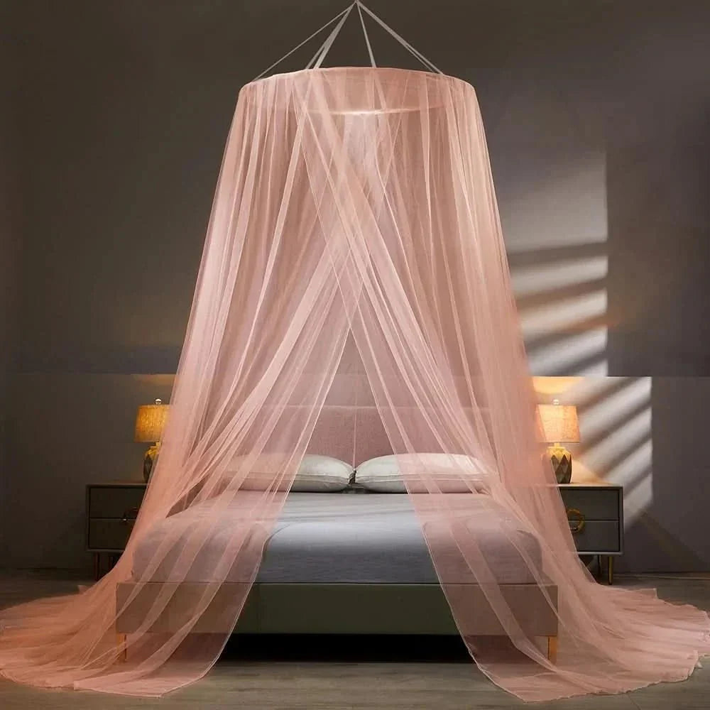 Unisex collapsible mosquito net for peaceful sleep & insect protection.