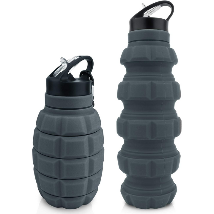 Unisex portable silicone bottle, 19 fl oz, for reliable outdoor hydration solutions.