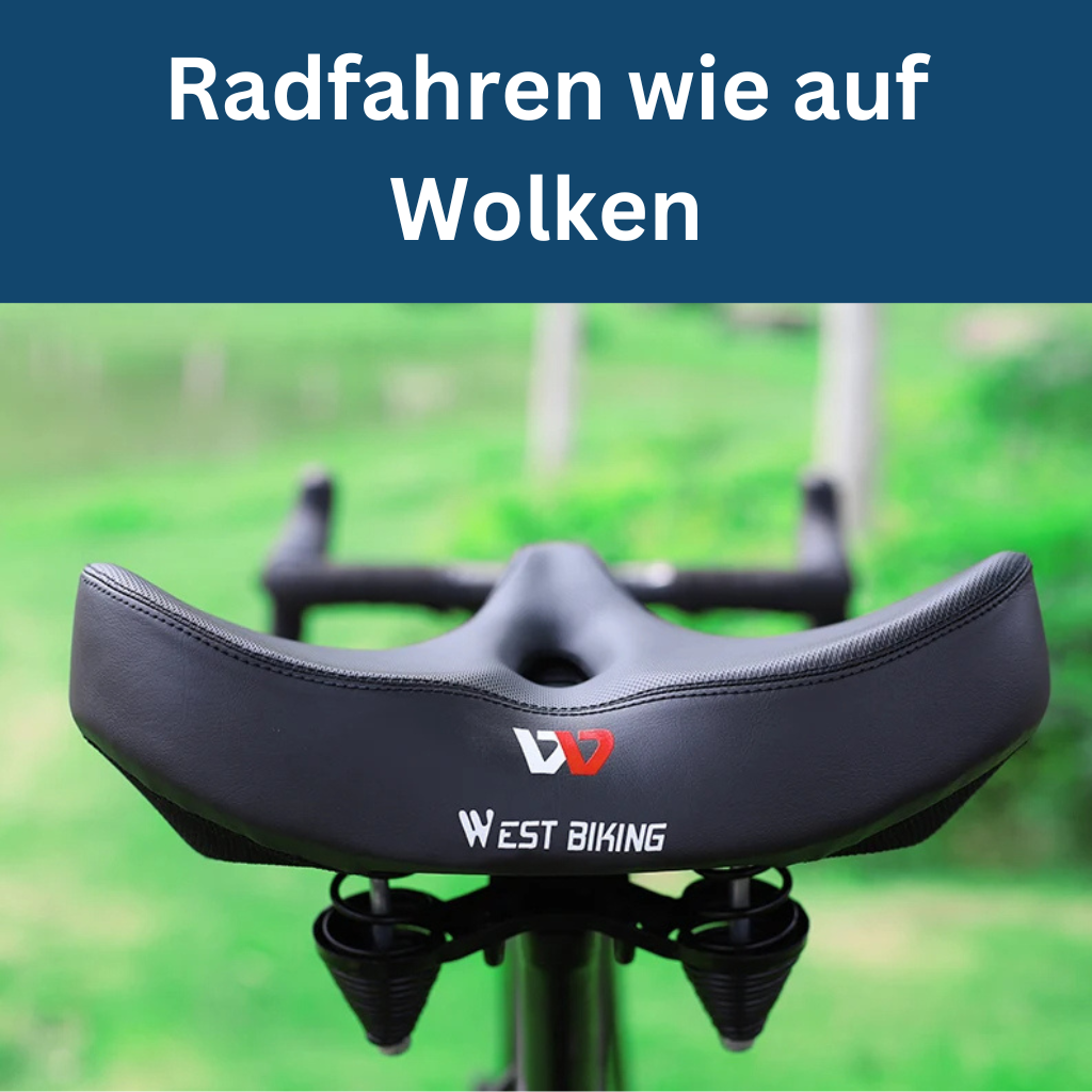 Unisex ergonomic bicycle seat from above, showcasing comfort padding for long rides