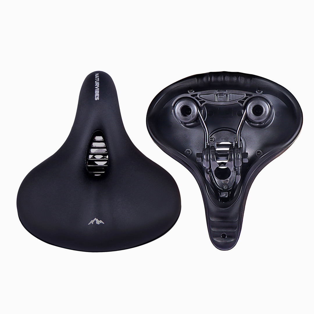 High-quality black comfort bike saddle, easily attachable, perfect upgrade for any bicycle