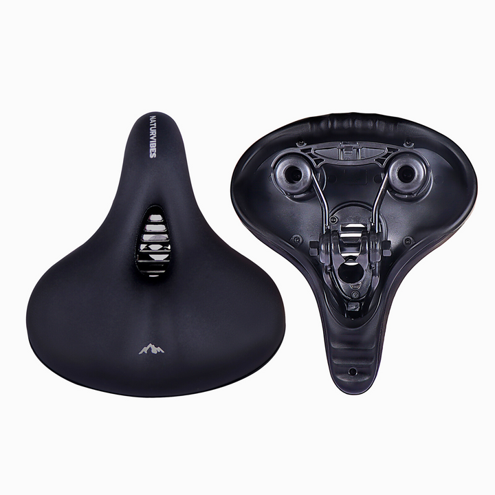 High-quality black comfort bike saddle, easily attachable, perfect upgrade for any bicycle