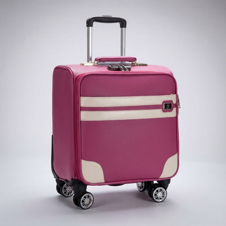 Lightweight unisex carry-on travel bag; durable cabin luggage with spinner wheels for easy navigation.