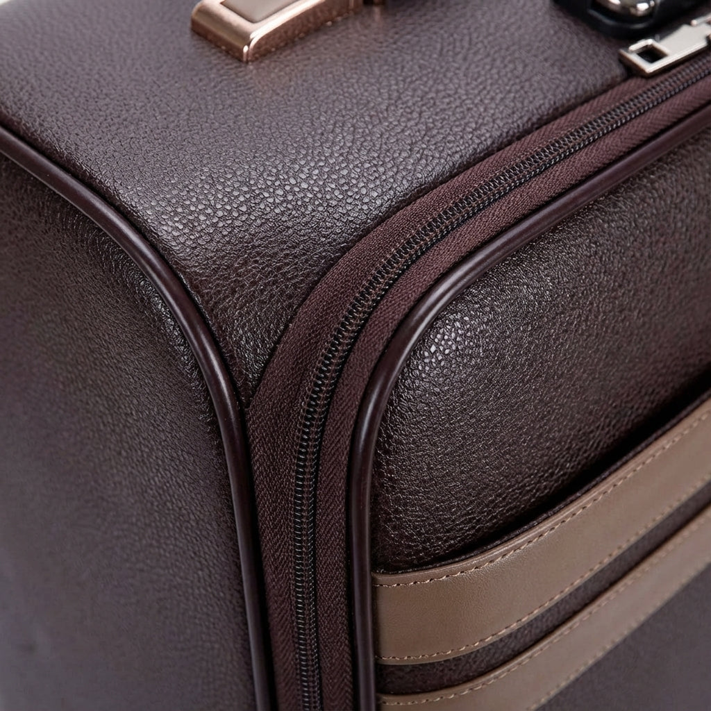 Versatile unisex carry-on luggage, a compact suitcase with spinner wheels for effortless airport mobility.
