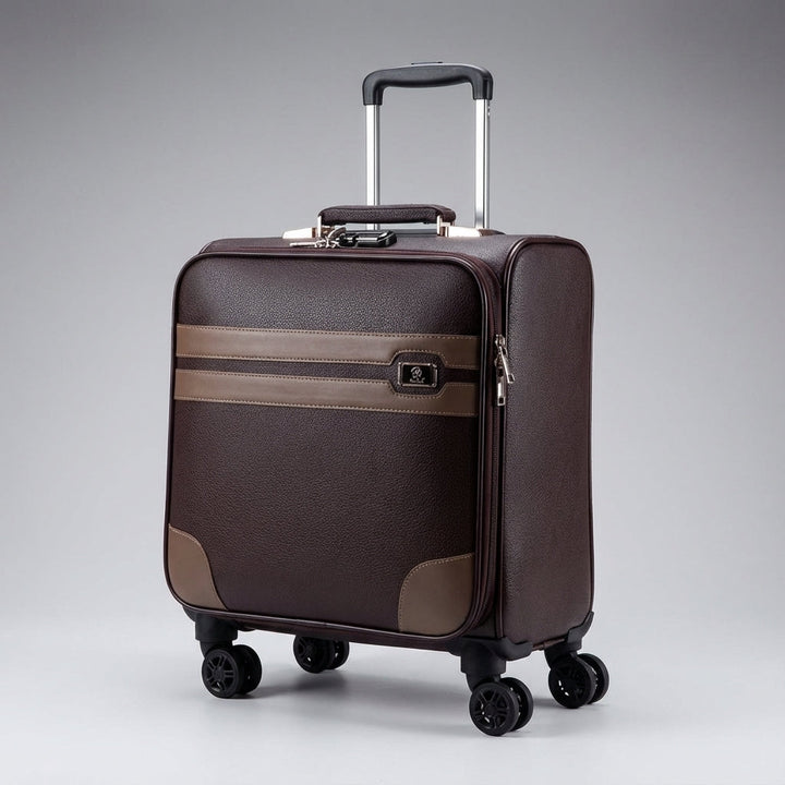 Essential travel carry-on suitcase, unisex design with quiet spinner wheels for smooth airport journeys.