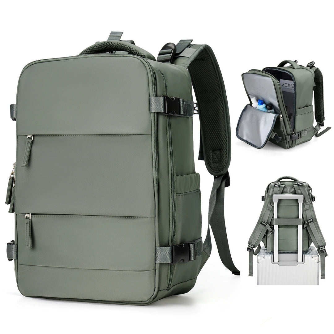 Organized compact travel backpack with laptop sleeve, perfect for daily commute & business travel.